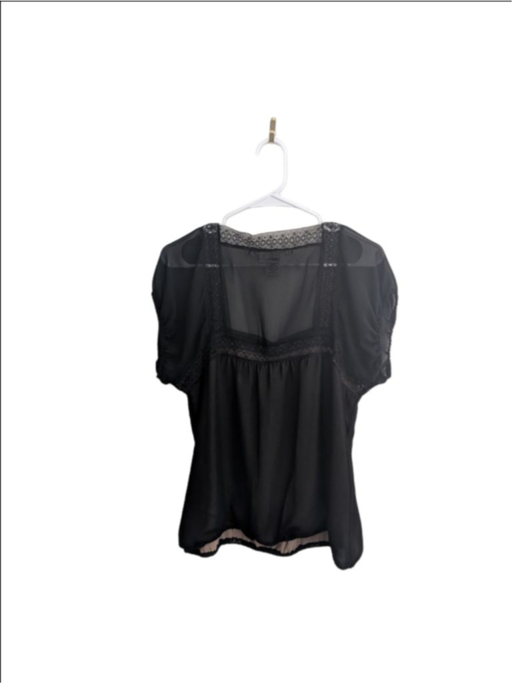 Women's MAX STUDIO PETITE Black Blouse LP - Picture 3 of 4